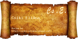 Csiki Eliána névjegykártya